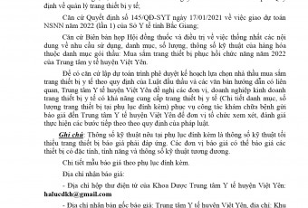 CÔNG VĂN ĐỀ NGHỊ BÁO GIÁ