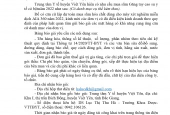 THƯ MỜI CHÀO GIÁ