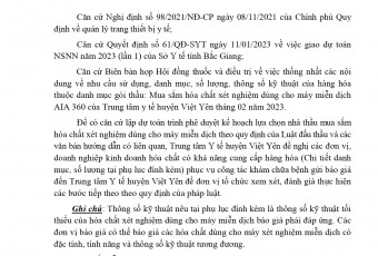THƯ MỜI BÁO GIÁ