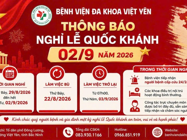 Thông báo nghỉ Lễ Quốc khánh 02/9 năm 2026