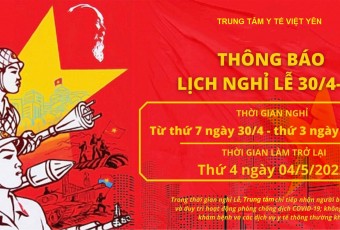 TRUNG TÂM Y TẾ VIỆT YÊN ĐẢM BẢO CÔNG TÁC Y TẾ TRONG DỊP NGHỈ LỄ 30/4 – 1/5/2022