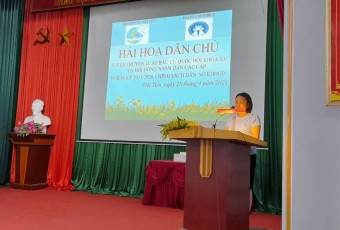 Ban Dân số - KHHGĐ xã Việt Tiến phối hợp tổ chức hội thi tìm hiểu về công tác Dân số hiện nay cho hội viên Hội LHPN xã