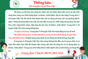 Thông báo chuyển trụ sở