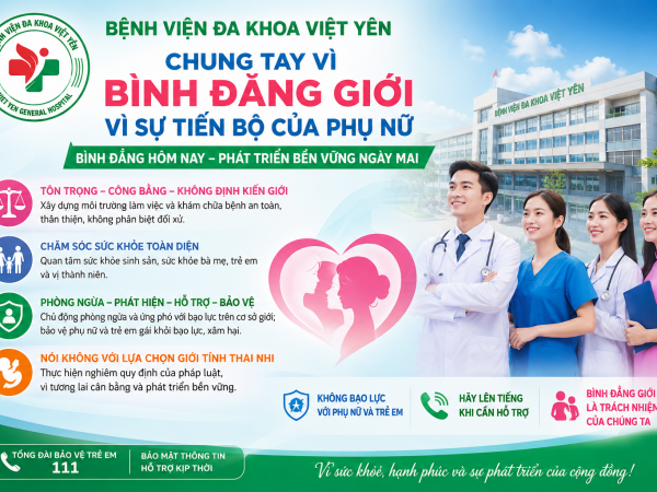 BVĐK Việt Yên chung tay thúc đẩy bình đẳng giới trong chăm sóc sức khỏe