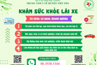 Trải nghiệm dịch vụ khám sức khỏe lái xe tại TTYT huyện Việt Yên
