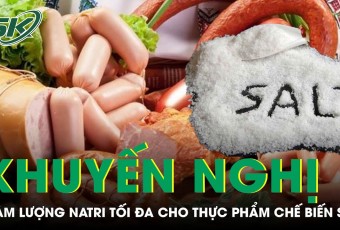 Khuyến nghị hàm lượng natri tối đa cho một số thực phẩm chế biến bao gói sẵn