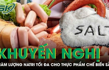 Khuyến nghị hàm lượng natri tối đa cho một số thực phẩm chế biến bao gói sẵn