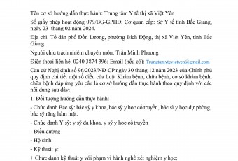 Công bố cơ sở đáp ứng yêu cầu là cơ sở hướng dẫn thực hành khám bệnh, chữa bệnh