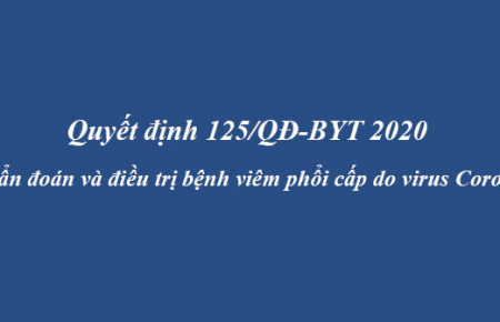 QĐ 125/QĐ-BYT ngày 16/01/2020 về việc ban hành hướng dẫn chẩn đoán, điều trị bệnh viêm phổi cấp do chủng vi rút Corona mới