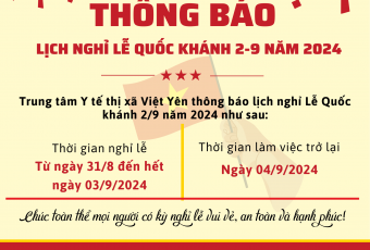 Thông báo lịch nghỉ Lễ Quốc khánh 2/9 năm 2024