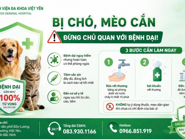 BỆNH VIỆN ĐA KHOA VIỆT YÊN TĂNG CƯỜNG PHÁT HIỆN SỚM, TƯ VẤN VÀ PHÒNG CHỐNG BỆNH DẠI