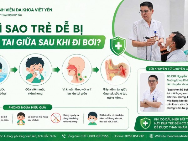 ĐI BƠI TƯỞNG VÔ HẠI, NHIỀU TRẺ PHẢI NHẬP VIỆN VÌ VIÊM TAI GIỮA