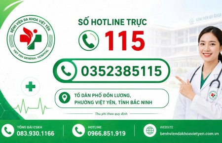 THÔNG BÁO HOTLINE TRỰC 115 – BỆNH VIỆN ĐA KHOA VIỆT YÊN